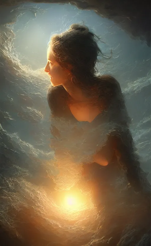 Image similar to the birth of life, sharp focus, intricate, elegant, digital painting, artstation, matte, highly detailed, concept art, illustration, volumetric lighting, bokeh light, art by greg olsen and liz lemon swindle