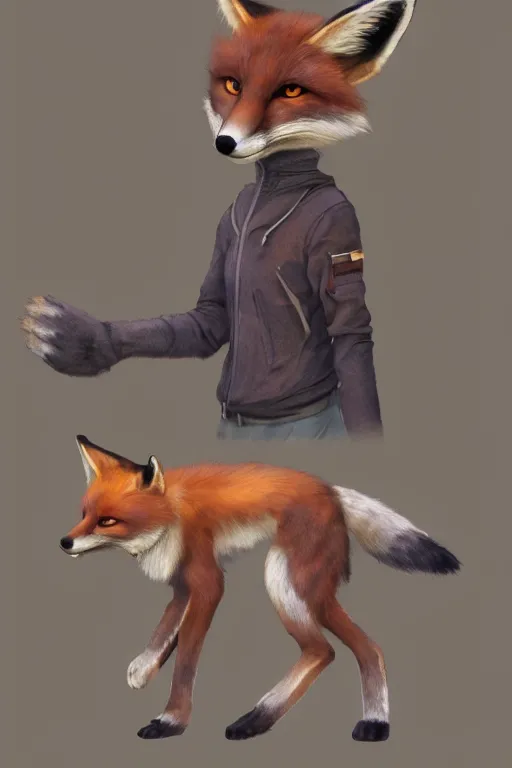 Image similar to a fox fursona, trending on artstation, by kawacy, furry art, digital art