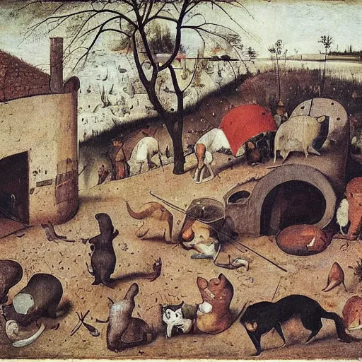 Prompt: cat by pieter bruegel