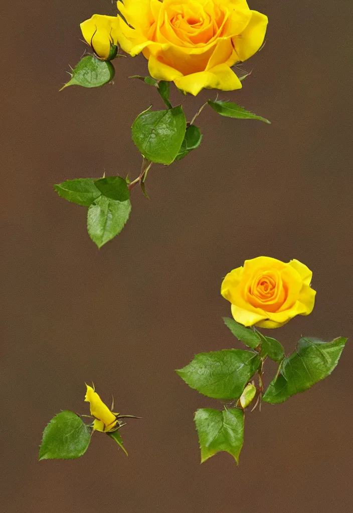 Image similar to a beautiful yellow rose with blood - stained thorns