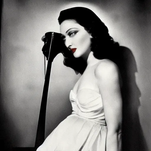 Prompt: Madonna by George Hurrell.