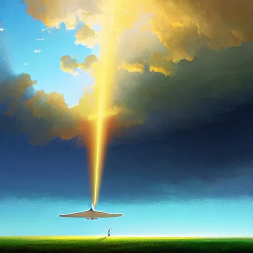 Prompt: digital painting, sky whale flying through clouds. dramatic lighting. god rays. by artem rhads chebokha
