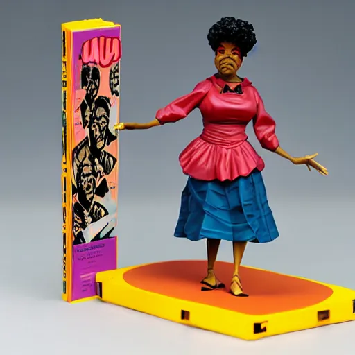 Image similar to maya angelou inventing calculus, stop motion vinyl action figure, plastic, toy, butcher billy style