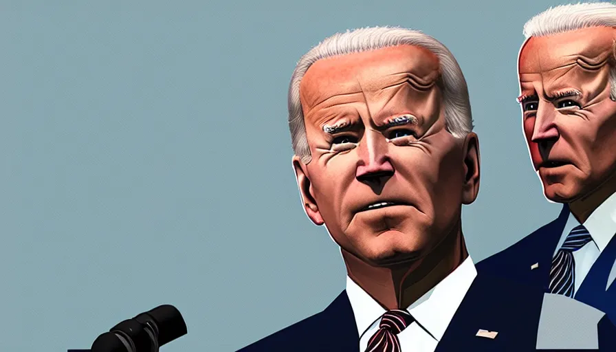 Image similar to joe Biden in Minecraft, close-up screenshot