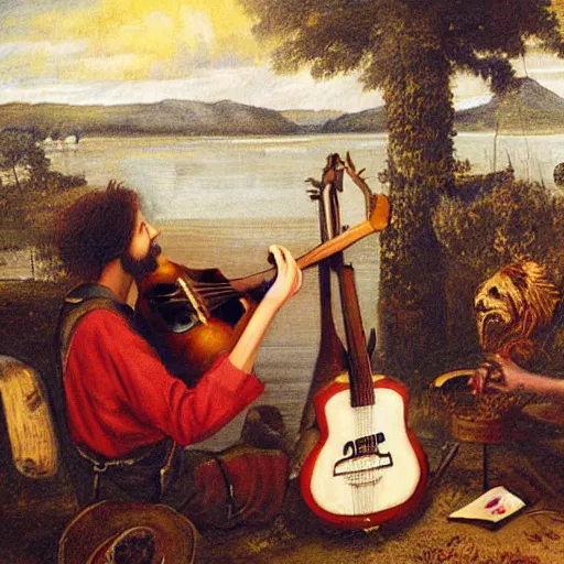 Image similar to the death of the musician noah abonara, realistic