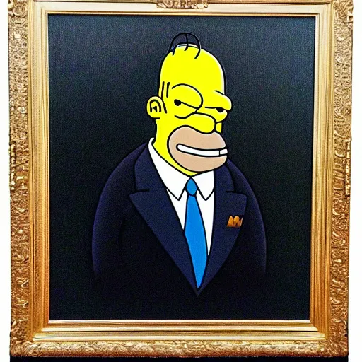 Image similar to President Homer Simpson, official White House Portrait.
