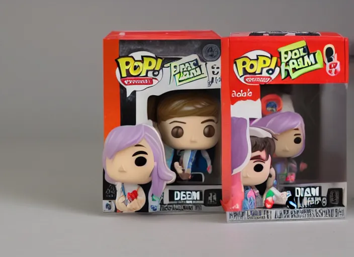 Prompt: !dream product still of faeces funko pop with box, 85mm f1.8