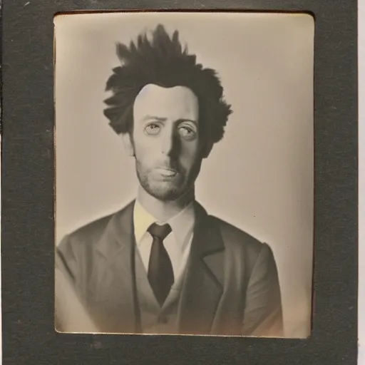 Image similar to tintype photo of cartoon rick and morty