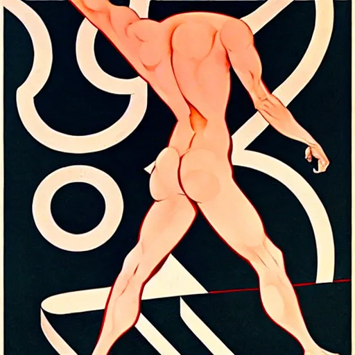 Prompt: constructivism monumental dynamic graphic super flat style figurative portrait by avant garde painter and leon bakst, illusion surreal art, highly conceptual figurative art, intricate detailed illustration drawing, controversial poster art, geometrical drawings, no blur