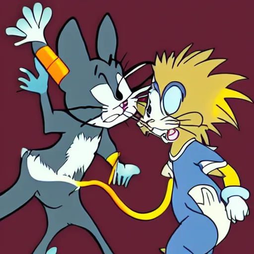 Image similar to tom and jerry in anime style