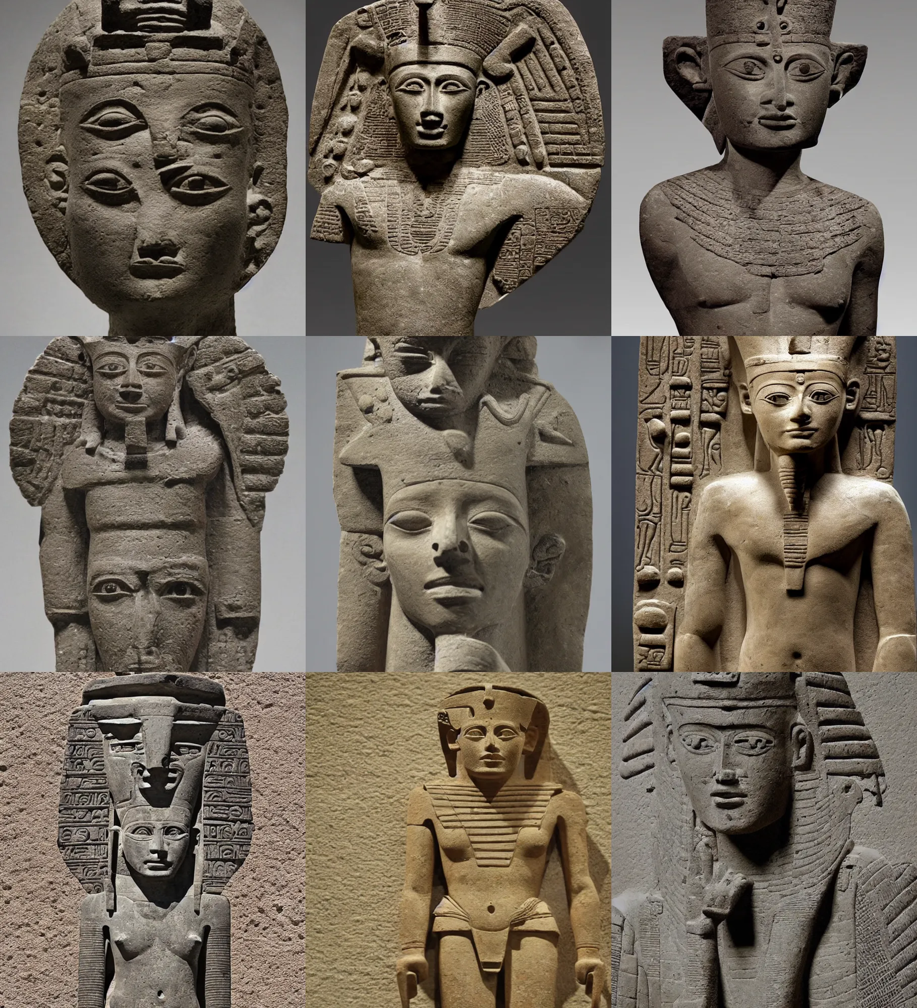Prompt: sculpture of aztec, ancient egypt, sumer, ancient greek