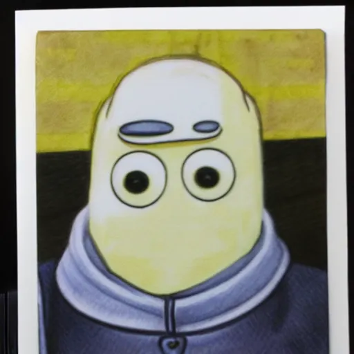 Image similar to earl of lemongrab, hyperrealism polaroid photograph