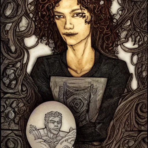 Image similar to jace balaren the wallet sculpter. portrait by rebecca guay