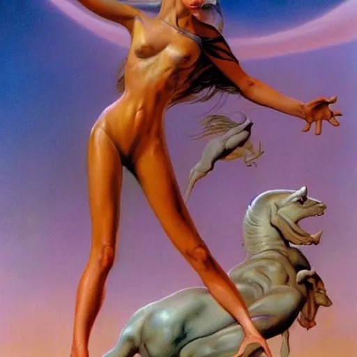 Prompt: hallucination dream by boris vallejo.