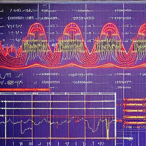 Image similar to ecg of atril fibrillation, highly detailed, full hd