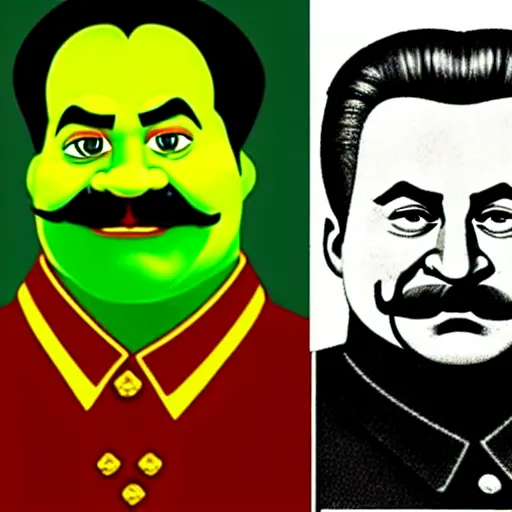 Image similar to stalin as shrek!!