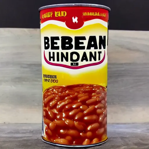 Prompt: hr geiger can of baked beans