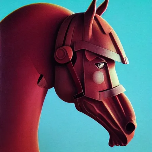 Prompt: Portrait of a Horse astronaut wearing helmet in the style of James Gilleard, Zdzislaw Beksinski, Mark Ryden, Wolfgang Lettl highly detailed, hints of Yayoi Kasuma