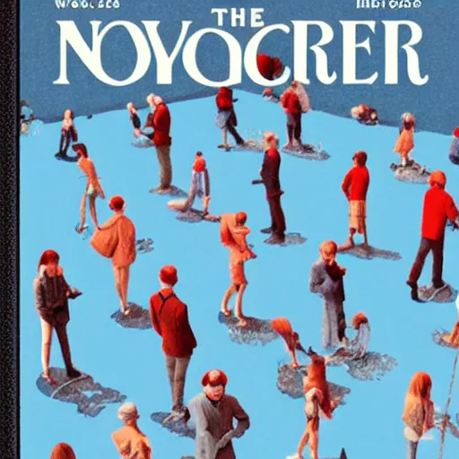 Image similar to cover of newyorker of Paris without water, over crowded by bots, wes anderson style,