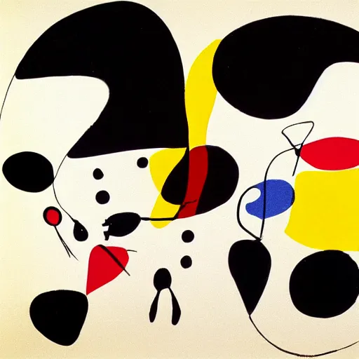 Prompt: a modern romance painted by Joan Miró