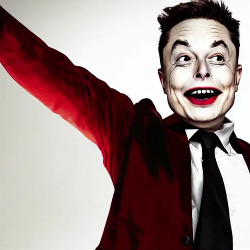 Image similar to elon musk as mr. bean as the joker from batman, still from batman vs bean, 2 0 2 0