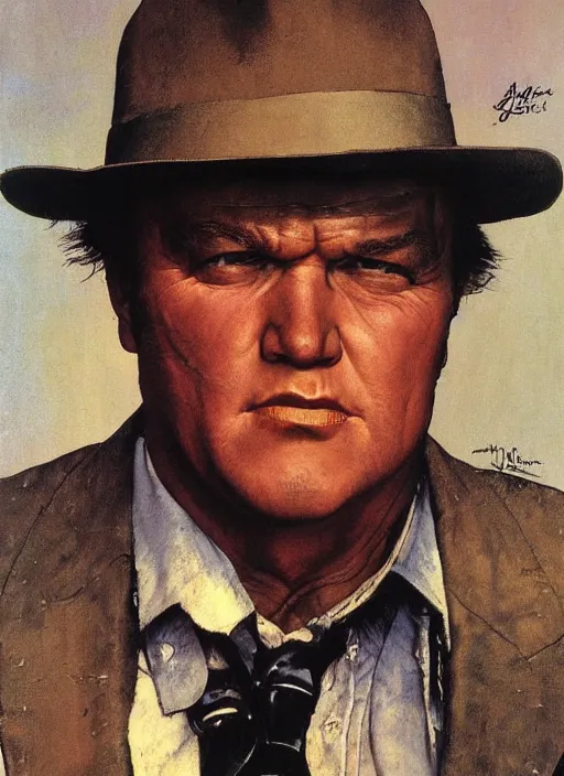 Image similar to painting of joe don baker in mitchell ( 1 9 7 5 ) by norman rockwell, detailed