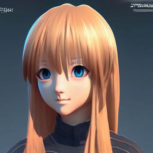 Prompt: beautiful girl anime in 3 d, cgsociety, style trending on artstation