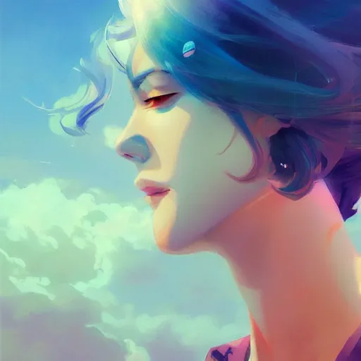 Image similar to koy fish swimming between clouds, colorful, fine detail!! anime!! realistic shaded lighting!!, kim hyun joo, digital painting by ilya kuvshinov, magali villeneuve, artgerm, jeremy lipkin and michael garmash and rob rey