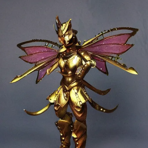 Prompt: full body photo of a fairy warrior with sparkling armour
