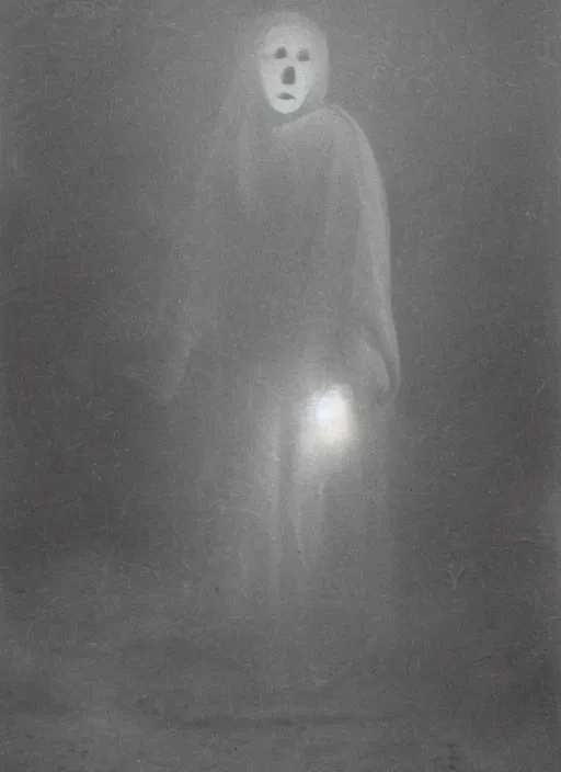 Prompt: photograph of a real ghost in the dark