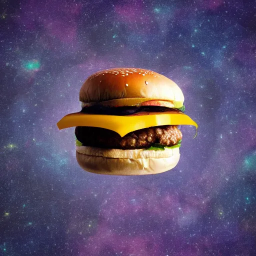 Image similar to cheeseburger is the center of universe, astronomical, vray, award winning