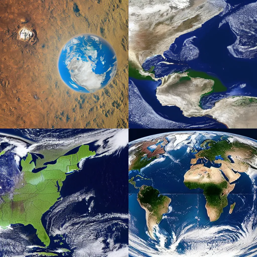 Prompt: photo of earth taken from space