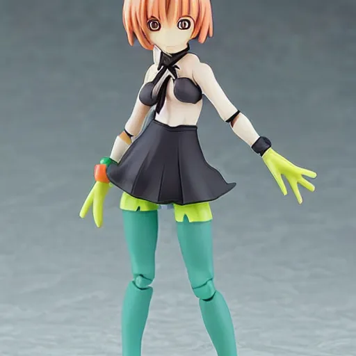 Prompt: Figma figurine of an anime girl dressed up as a frog, cute