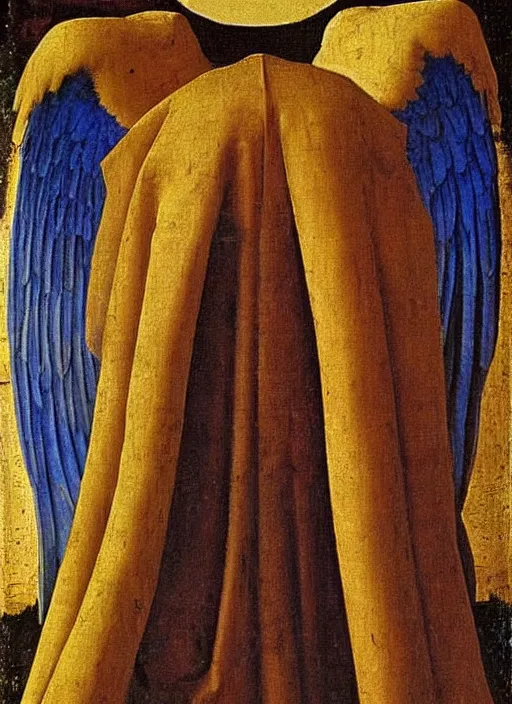 Image similar to angel wings, medieval painting by jan van eyck, johannes vermeer