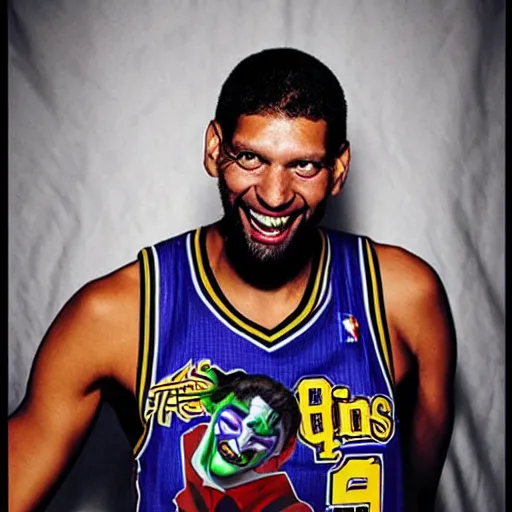 Prompt: Tim Duncan as the Joker