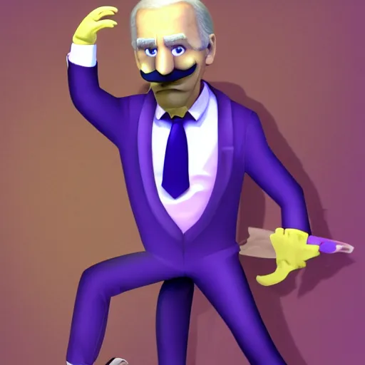 Image similar to joe biden as waluigi, cinematic, featured on artstation, award winning