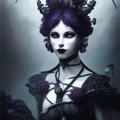 Prompt: actionism, soft painting neko curiosities carnival, beautiful in full gothic armor, symmetry accurate features, focus, very intricate ultrafine details, black white purple volumetric clouds, award winning masterpiece, octane render 8 k hd, tom bagshaw artstyle