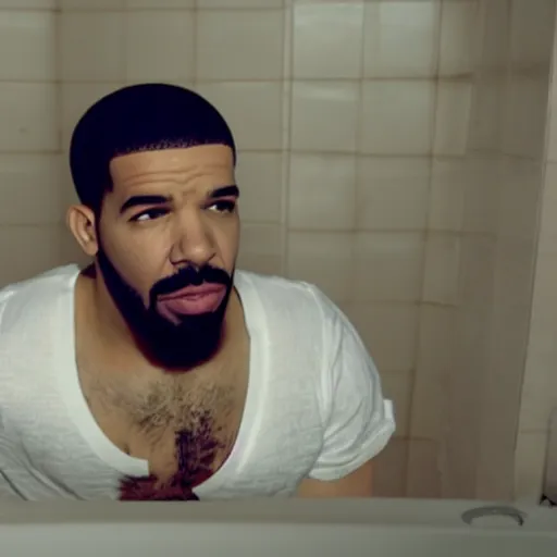 Image similar to drake farting in a toilet