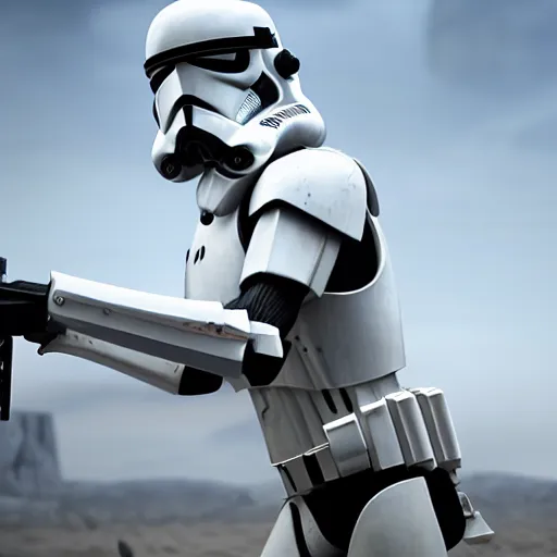 Image similar to epic fan art, intricate digital art of a clone trooper training in a simulation made on kamino, hyperrealist, octane, arnold, physical, cinema 4 d, unreal engine 5, visual effects, cinematic, 8 k uhd, highest resolution, photoshop, after effects