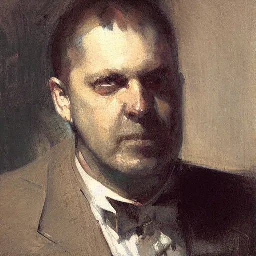 Image similar to portrait of moff gideon, by jeremy mann, anders zorn.