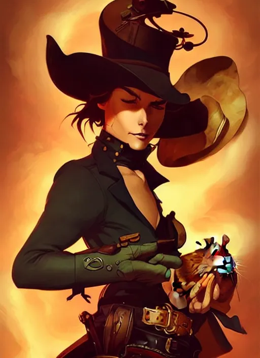 Image similar to style artgerm, joshua middleton, frank frazetta, illustration, anthropomorphic hamster as cowboy steampunk aristocrat, swirling water cosmos, fantasy, dnd, cinematic lighting, collectible card art