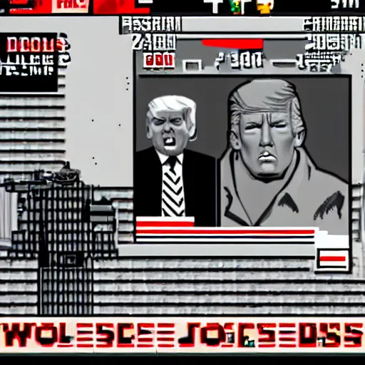 Image similar to wolfenstein 3 d screenshot : donald trump and alex jones