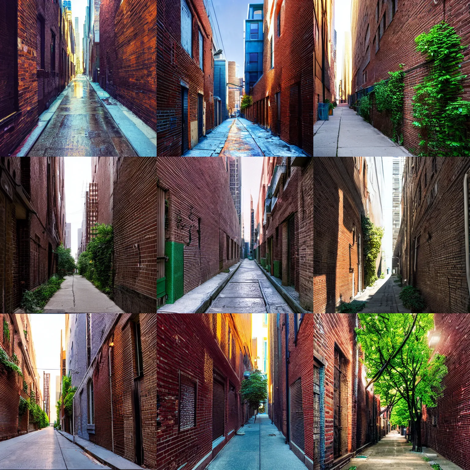 Prompt: an alleyway in chicago. bright scene. fine detail. this 4 k hd image is trending on artstation, featured on behance, well - rendered, extra crisp, features intricate detail, epic composition and the style of unreal engine.