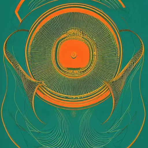 Prompt: circular logo, in the style of Victo Ngai, Kilian Eng and by Jake Parker, swirly vibrant lines, winning-award masterpiece,-W 512