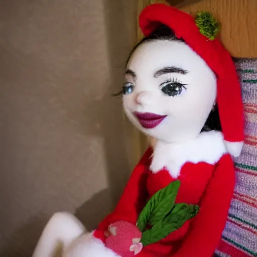 Image similar to Eva Elfie is waiting for her boyfriend in the bedroom for a morning omelet