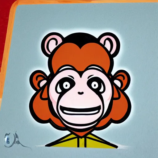 Prompt: cartoon monkey portrait from bored ape yacht club nft collection