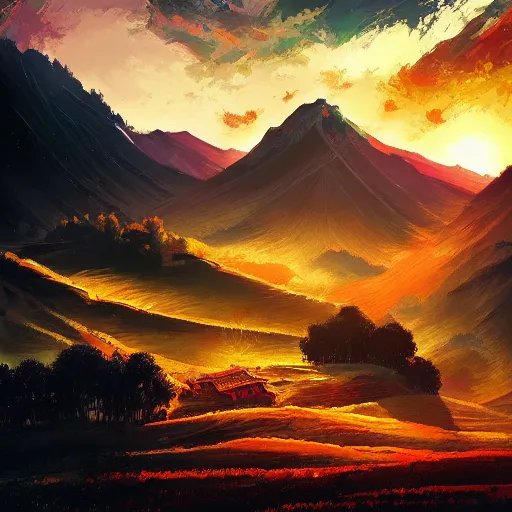 Prompt: yunnan province, fields landscape, by anato finnstark, by alena aenami, by john harris, by ross tran, by wlop, by andreas rocha