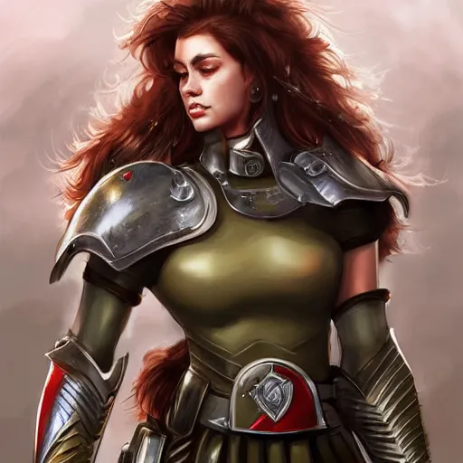 Prompt: a british longhair sodier with armor in the war, by stanely artgerm