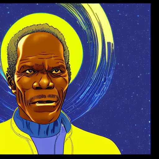 Image similar to danny glover retro minimalist portrait! moebius starwatcher comic by jean giraud, portrait 8 k