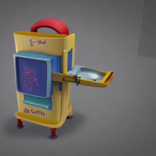 Image similar to A Fisher-Price guillotine, unreal engine 5 render, toy